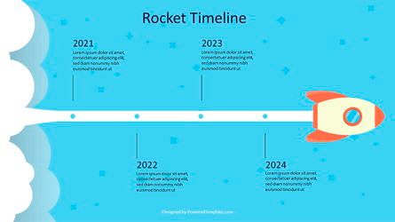 Rocket in Space Timeline, Slide 2, 07004, Shapes — PoweredTemplate.com