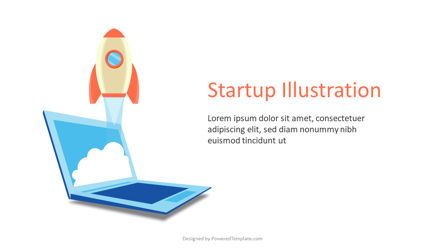Startup Slide with Rocket Launch, Deslizar 2, 07015, Infográficos — PoweredTemplate.com