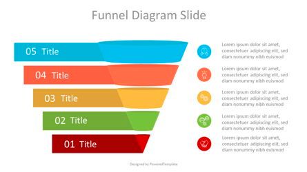Sales Funnel Diagram with Options and Icons, Gratis Tema Google Slides, 07032, Model Bisnis — PoweredTemplate.com