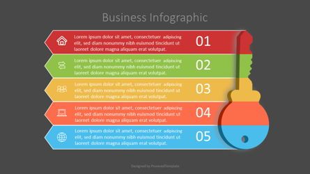 Business Infographic Made of Key, Deslizar 2, 07065, Infográficos — PoweredTemplate.com