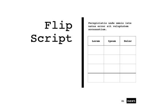 Flip Script Keynote Presentation Template, Slide 19, 07090, Templat Presentasi — PoweredTemplate.com