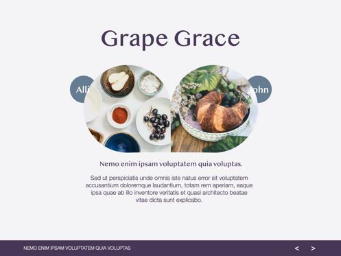 Grape Grace Keynote Presentation Template, Diapositiva 6, 07092, Plantillas de presentación — PoweredTemplate.com