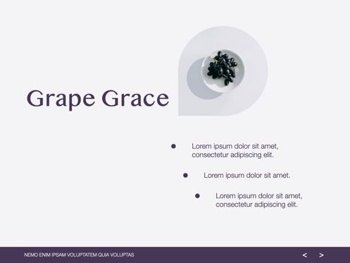 Grape Grace Keynote Presentation Template, Diapositive 8, 07092, Modèles de présentations — PoweredTemplate.com