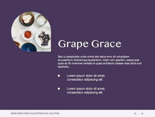 Grape Grace Keynote Presentation Template, Slide 9, 07092, Modelli Presentazione — PoweredTemplate.com