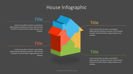Puzzle House Four Piece Volumetric Infographic, Deslizar 2, 07109, Infográficos — PoweredTemplate.com