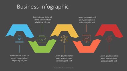 Five Step Process with Icons, Slide 2, 07129, Infographics — PoweredTemplate.com