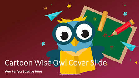 Cartoon Wise Owl Cover Slide, Slide 2, 07148, Education Charts and Diagrams — PoweredTemplate.com
