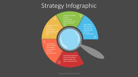 Magnifying Glass with 5 Circular Options, Slide 2, 07154, Education Charts and Diagrams — PoweredTemplate.com