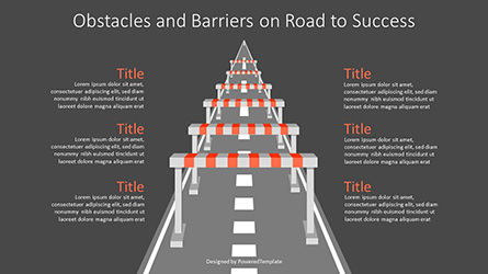 Obstacles and Barriers on Road to Success, Dia 2, 07162, Infographics — PoweredTemplate.com