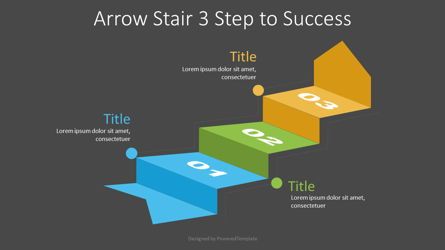 Arrow Stair 3 Step to Success Diagram, スライド 2, 07217, インフォグラフィック — PoweredTemplate.com
