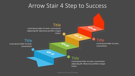 Arrow Stair 4 Step to Success Diagram, スライド 2, 07218, インフォグラフィック — PoweredTemplate.com