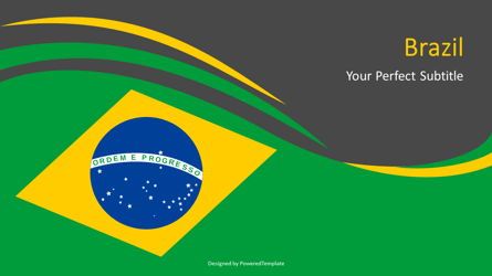 Brazil National Flag, Slide 2, 07264, Pie Charts — PoweredTemplate.com