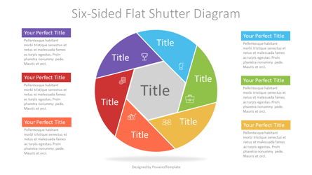 Colorful Six Sided Flat Shutter Diagram, Folie 2, 07273, Infografiken — PoweredTemplate.com