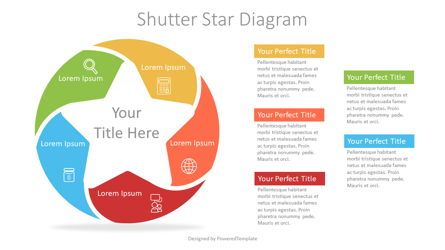 5 Step Shutter Diagram, Gratis Tema Google Slides, 07280, Infografis — PoweredTemplate.com