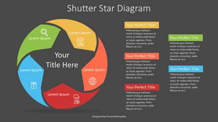 5 Step Shutter Diagram, Diapositiva 2, 07280, Infografías — PoweredTemplate.com