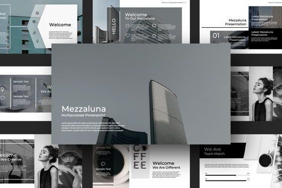 Mezzaluna Business Powerpoint, Dia 7, 07318, Presentatie Templates — PoweredTemplate.com