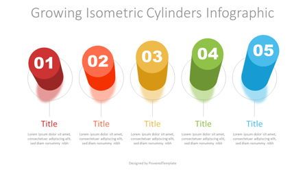 Growing Isometric Cylinders Infographic, Diapositiva 2, 07321, Infografías — PoweredTemplate.com
