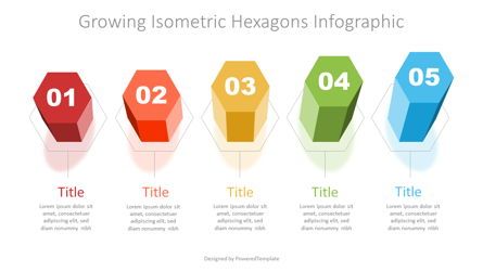 Growing Isometric Hexagonal Prisms Infographic, Deslizar 2, 07354, Infográficos — PoweredTemplate.com