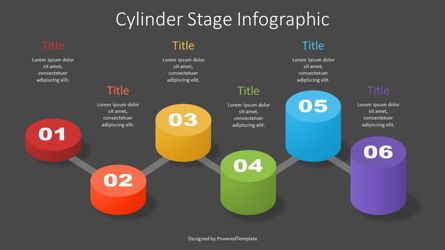 Cylinder Stage Infographic, スライド 2, 07364, 段階図 — PoweredTemplate.com