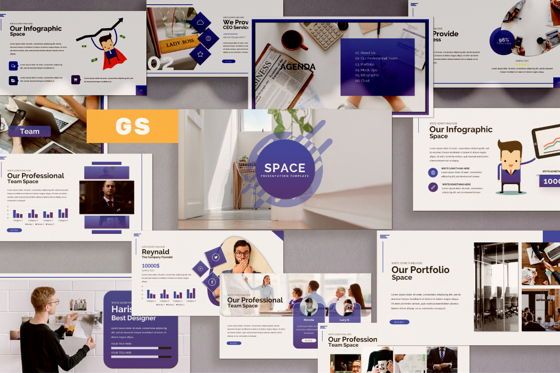 Space Business Google Slide, Google幻灯片主题, 07370, 演示模板 — PoweredTemplate.com