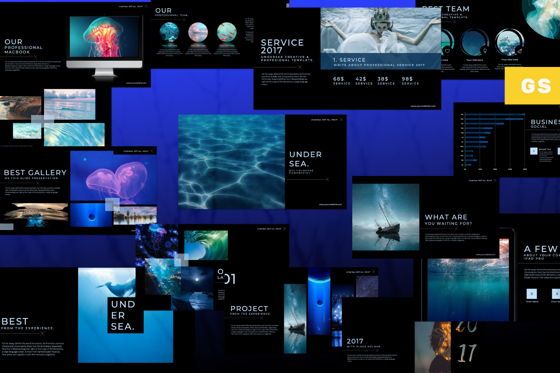 Undersea Business Google Slide, Googleスライドのテーマ, 07376, プレゼンテーションテンプレート — PoweredTemplate.com