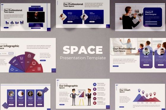Space Business Powerpoint, Modele PowerPoint, 07425, Modèles de présentations — PoweredTemplate.com