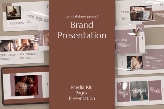 Kanna Creative Brand Powerpoint, Plantilla de PowerPoint, 07433, Plantillas de presentación — PoweredTemplate.com