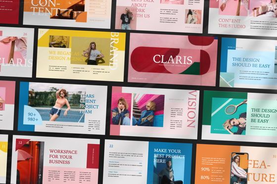Claris Creative Brand Powerpoint, Deslizar 8, 07434, Modelos de Apresentação — PoweredTemplate.com