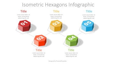 Isometric Hexagon Roadmap, スライド 2, 07464, インフォグラフィック — PoweredTemplate.com