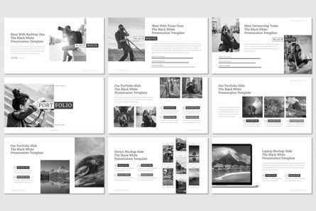 Black and White - PowerPoint Template, 幻灯片 4, 07473, 演示模板 — PoweredTemplate.com