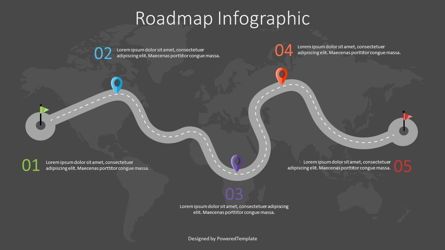 Road with Milestones Infographic, 幻灯片 2, 07563, 演示模板 — PoweredTemplate.com