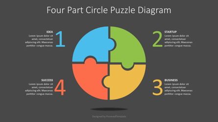 Four Part Circle Puzzle Diagram, 幻灯片 2, 07570, 拼图 — PoweredTemplate.com
