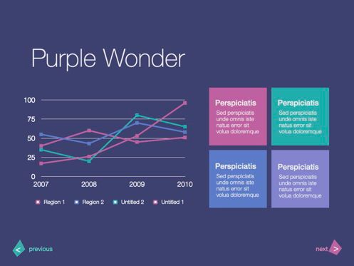 Purple Wonder Keynote Presentation Template, Diapositiva 13, 07581, Plantillas de presentación — PoweredTemplate.com