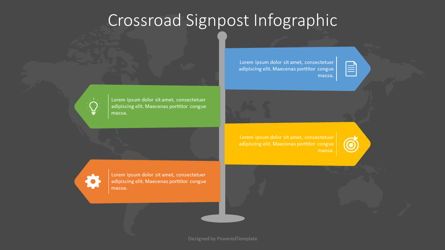 Crossroad Signpost Infographic, Deslizar 2, 07583, Infográficos — PoweredTemplate.com