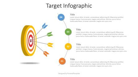 4 Arrows Hitting Target Infographic, スライド 2, 07606, インフォグラフィック — PoweredTemplate.com