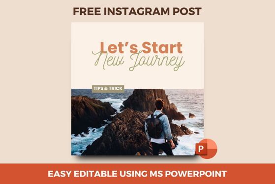 Free Instagram posts powerpoint template - traveling tips 2020, 07610, Templat Presentasi — PoweredTemplate.com