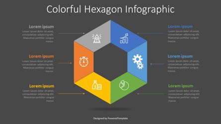 Colorful Hexagon Infographic, スライド 2, 07617, インフォグラフィック — PoweredTemplate.com