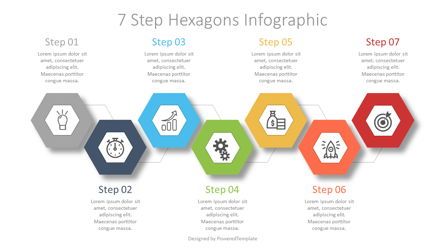 7 Step Hexagon Infographic, 슬라이드 2, 07619, 단계 도표 — PoweredTemplate.com