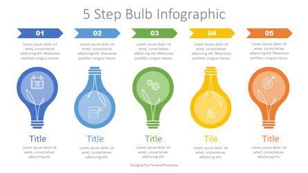 5 Step Bulb Infographic, 幻灯片 2, 07631, 信息图 — PoweredTemplate.com
