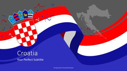 Festive Flag of Croatia Cover Slide, Deslizar 2, 07679, Modelos de Apresentação — PoweredTemplate.com