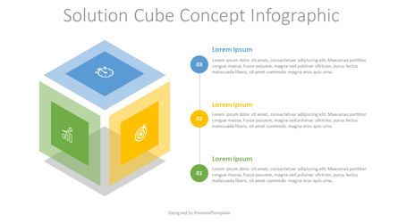 Solution Cube Concept Infographic, Deslizar 2, 07683, Infográficos — PoweredTemplate.com