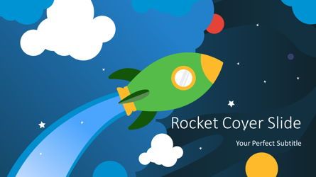 Cartoon Rocket Cover Slide, Free Google Slides Theme, 07690, Education Charts and Diagrams — PoweredTemplate.com