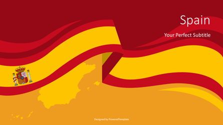Spain Flag Cover Slide, 07702, Presentation Templates — PoweredTemplate.com