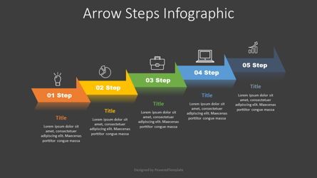 5 Arrow Step Infographic, スライド 2, 07717, プロセス図 — PoweredTemplate.com