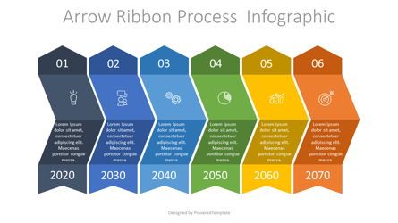 Arrow Ribbon Process Infographic, Diapositiva 2, 07718, Diagramas de proceso — PoweredTemplate.com