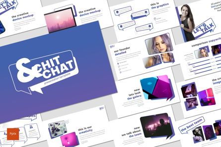 Chit Chat - PowerPoint Template, Templat PowerPoint, 07723, Templat Presentasi — PoweredTemplate.com