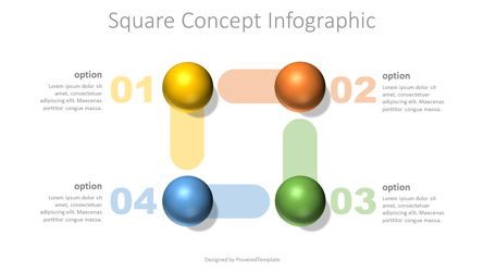 Square Shape Concept Infographic, Diapositive 2, 07725, Graphiques et schémas pédagogiques — PoweredTemplate.com