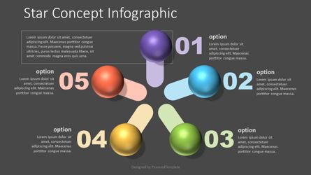 Star Shape Concept Infographic, 免费 Google幻灯片主题, 07736, 信息图 — PoweredTemplate.com