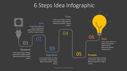 6 Steps Idea Development Infographic, Diapositiva 2, 07766, Formas — PoweredTemplate.com