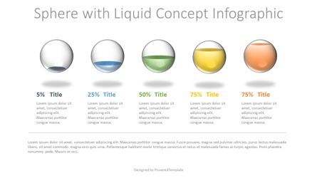 Sphere with Liquid Concept Infographic, スライド 2, 07771, 段階図 — PoweredTemplate.com